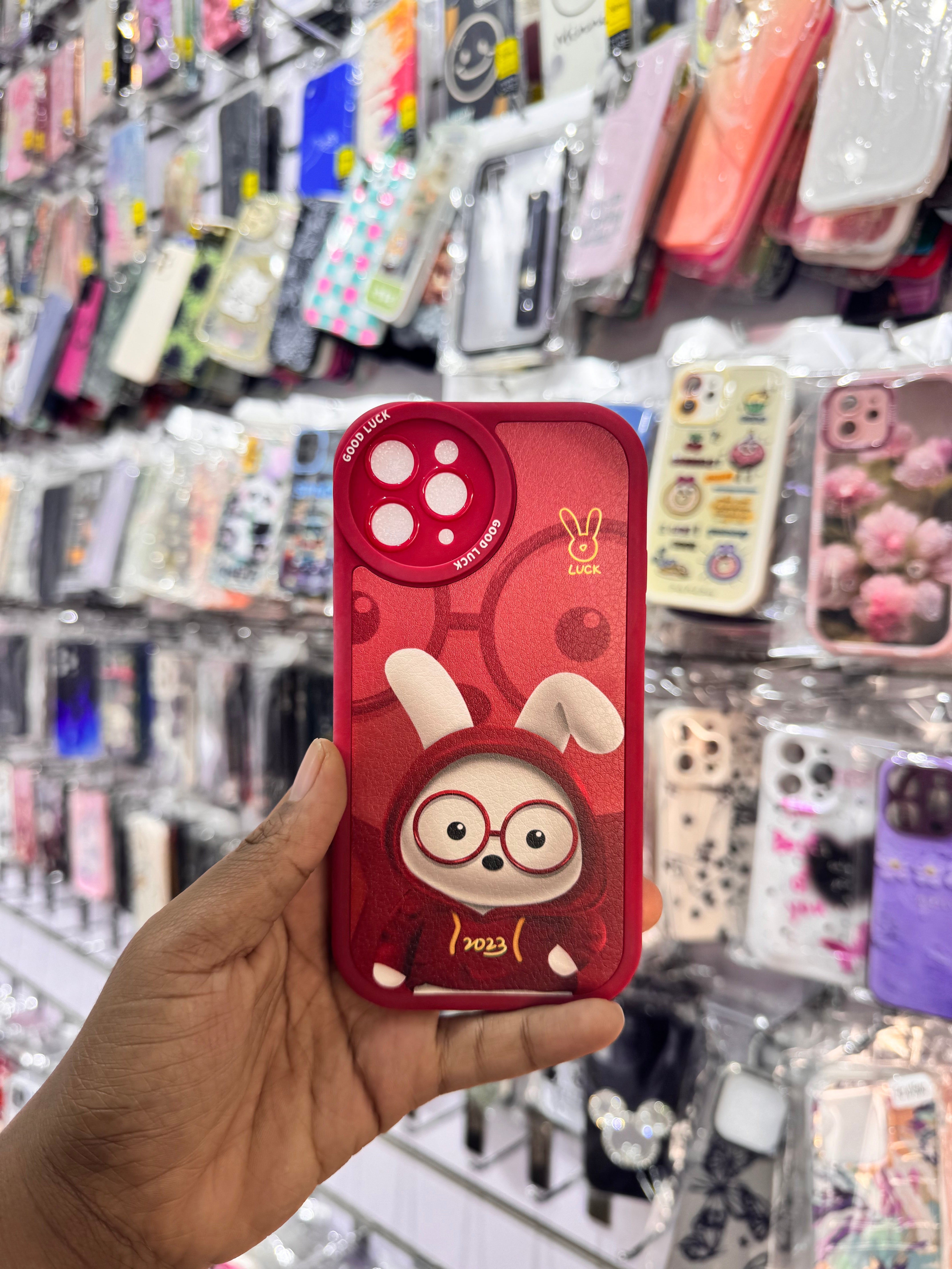 Good luck Rabbit with glasses case for iPhones