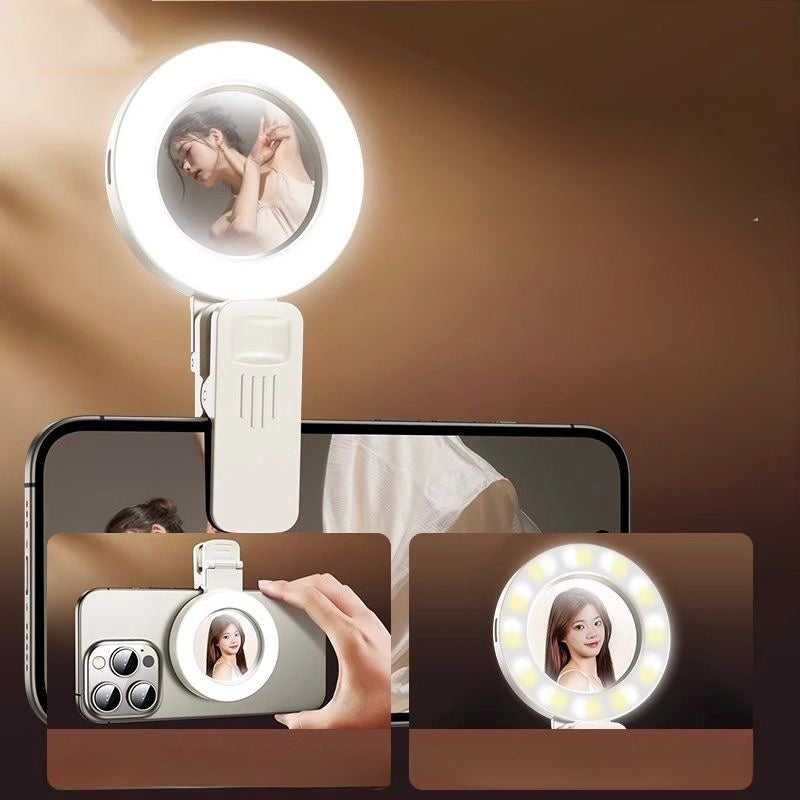 GlowClip Selfie Ring Light with Mirror