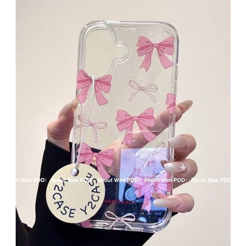 Pink Bow Clear iPhone Case