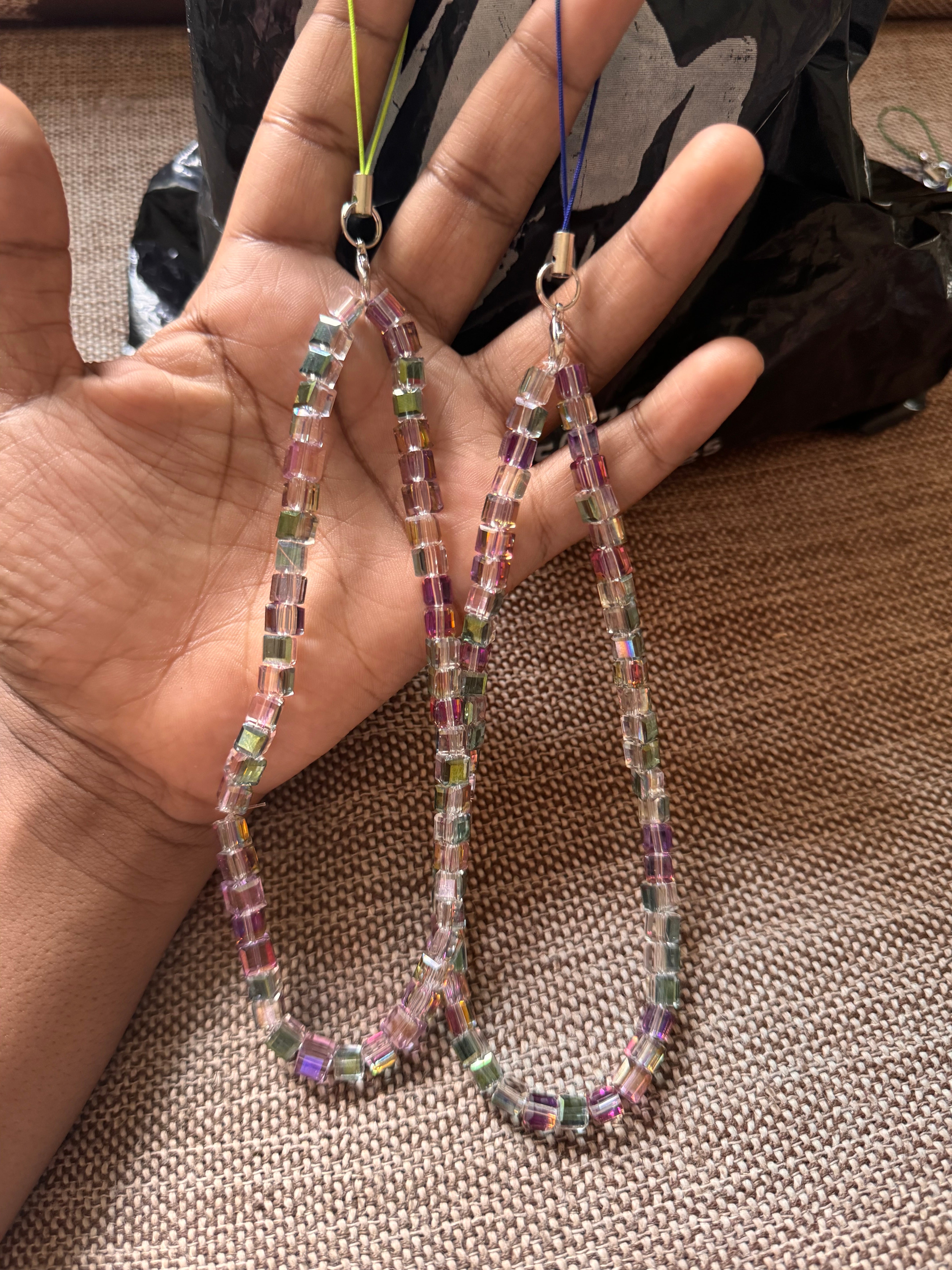 Multicolor shiny phone charms