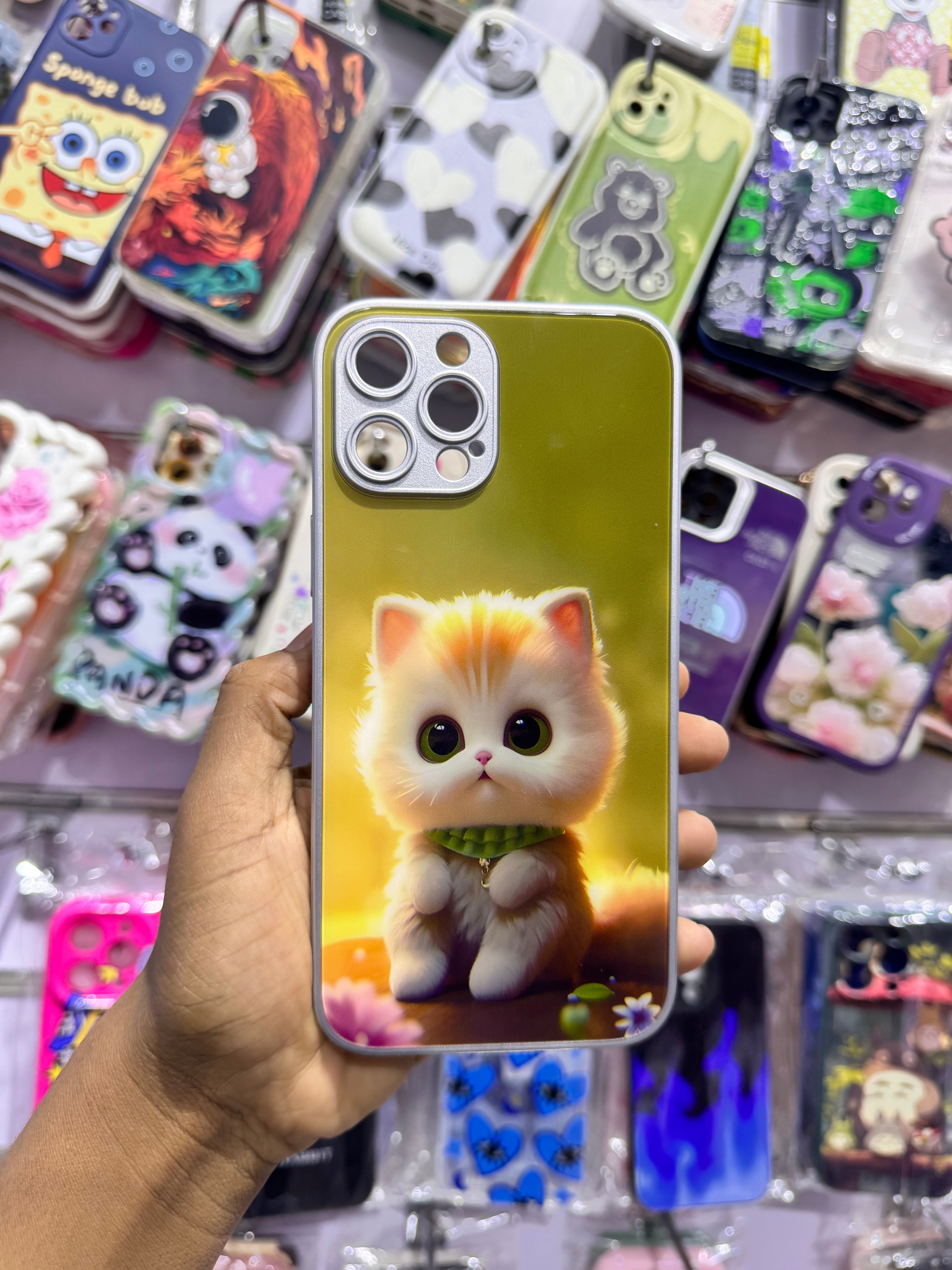 Silver Green Transperent Case For IPhones