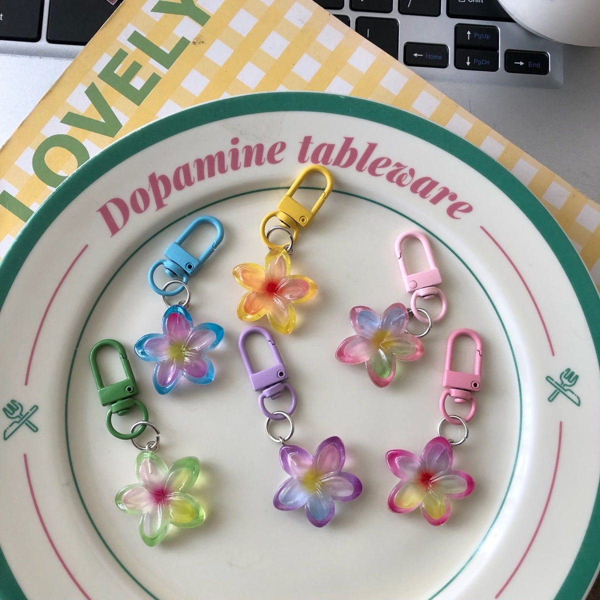 Transparent Flower Keychain