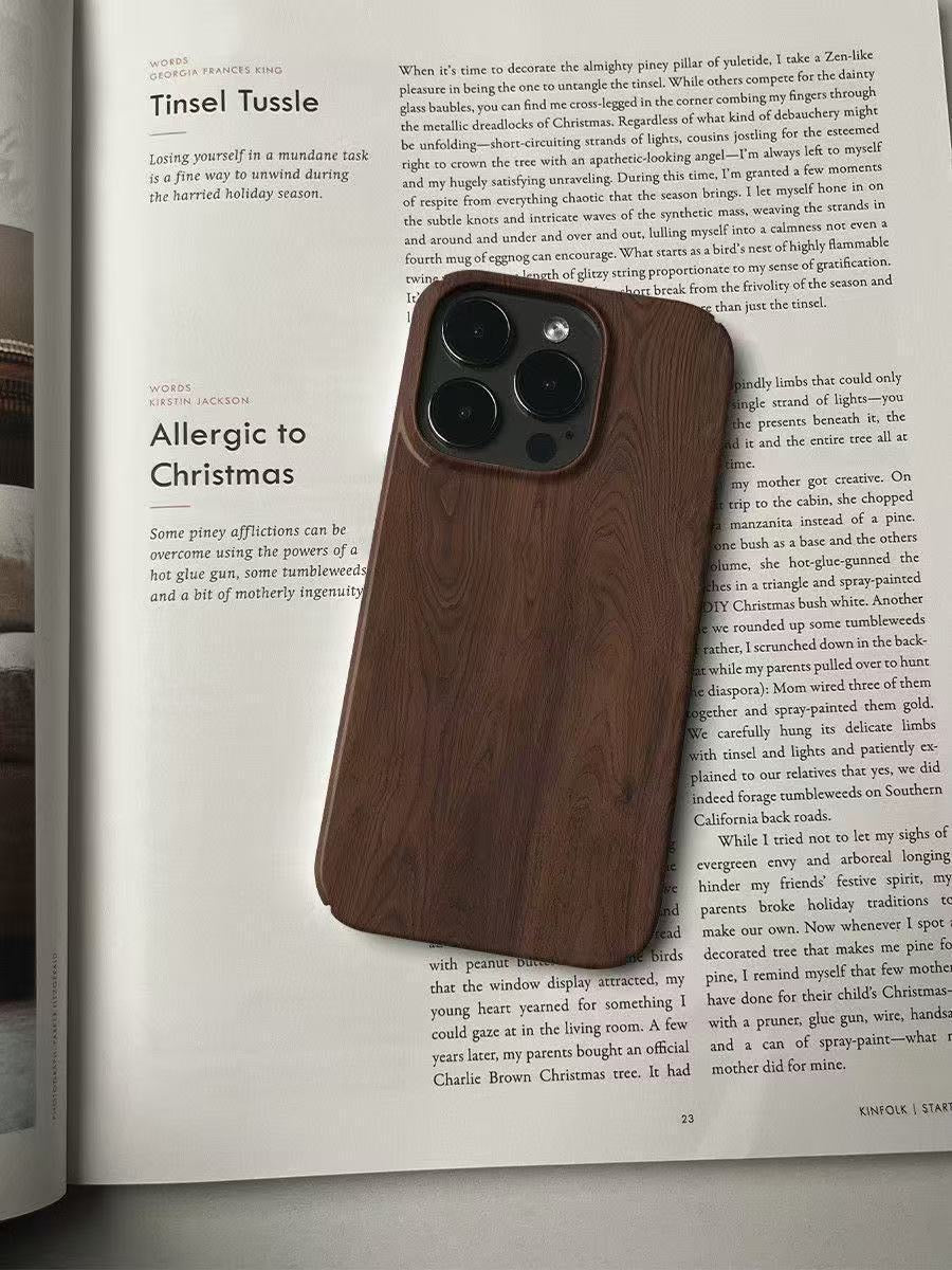 Spiral wood case for iPhones