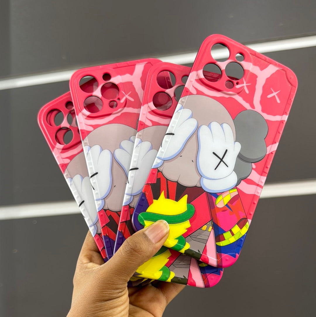 Pink kaws Protective Case For iPhone