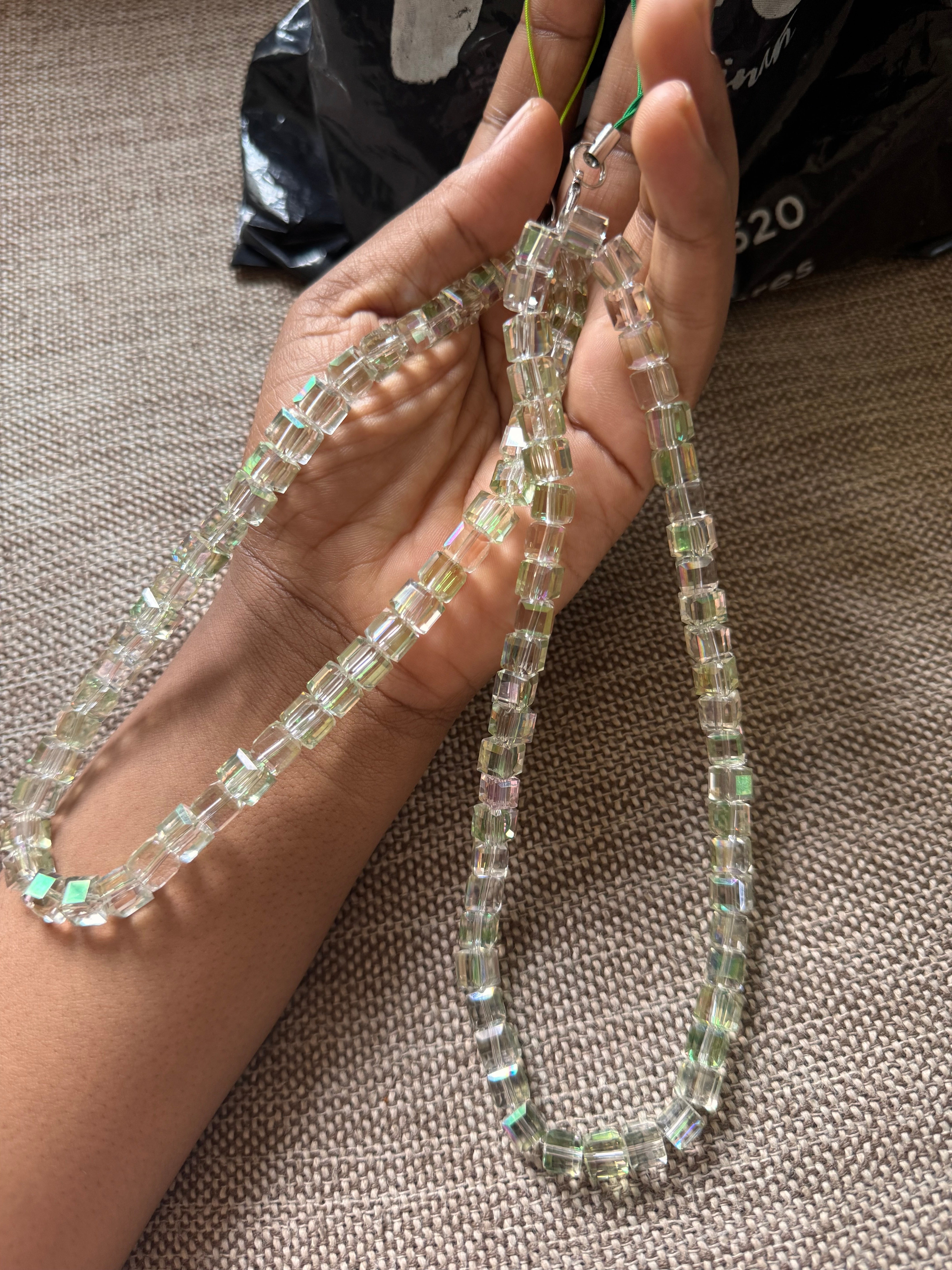 Shiny luxury green phone charms