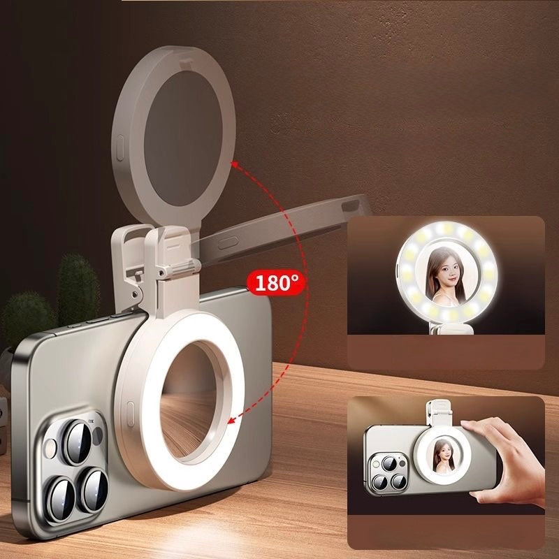 GlowClip Selfie Ring Light with Mirror