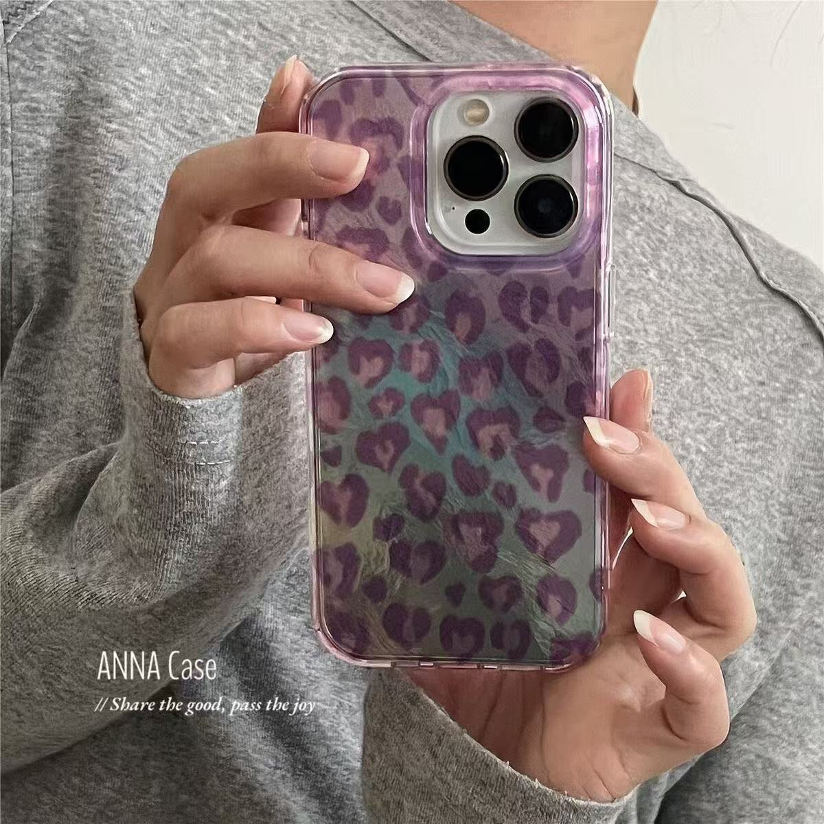 Gradient purple leopard case for iPhones