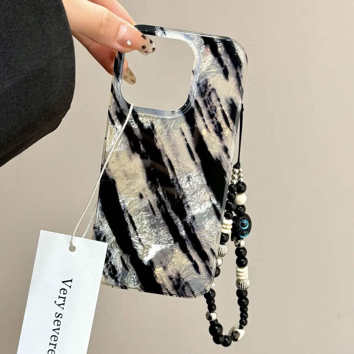 Black twill pattern case for iPhones