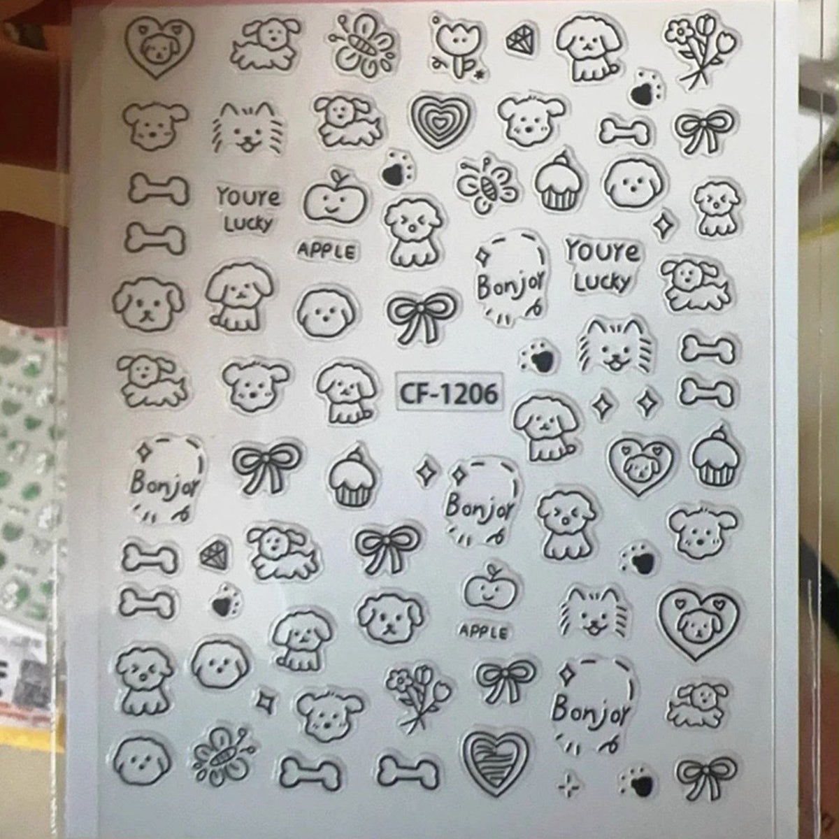 Black cute puppy phone sticker
