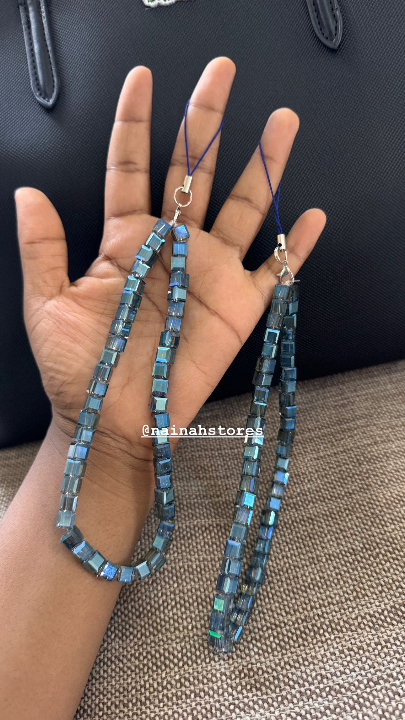 Crystal blue Luxury phone charm