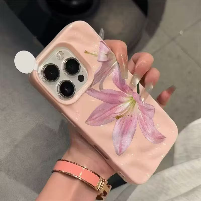 Pink Lily Floral iPhone Case