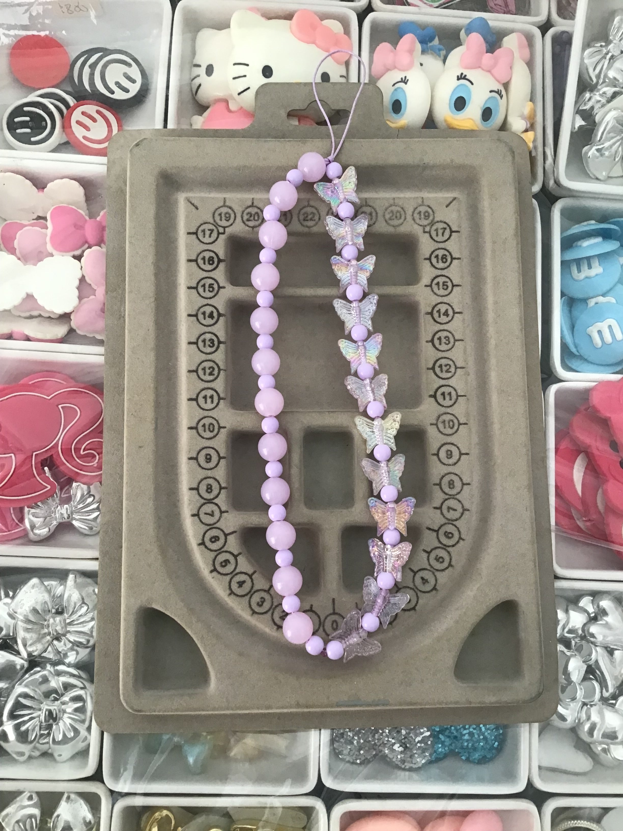 Purple Butterfly Phone Charm