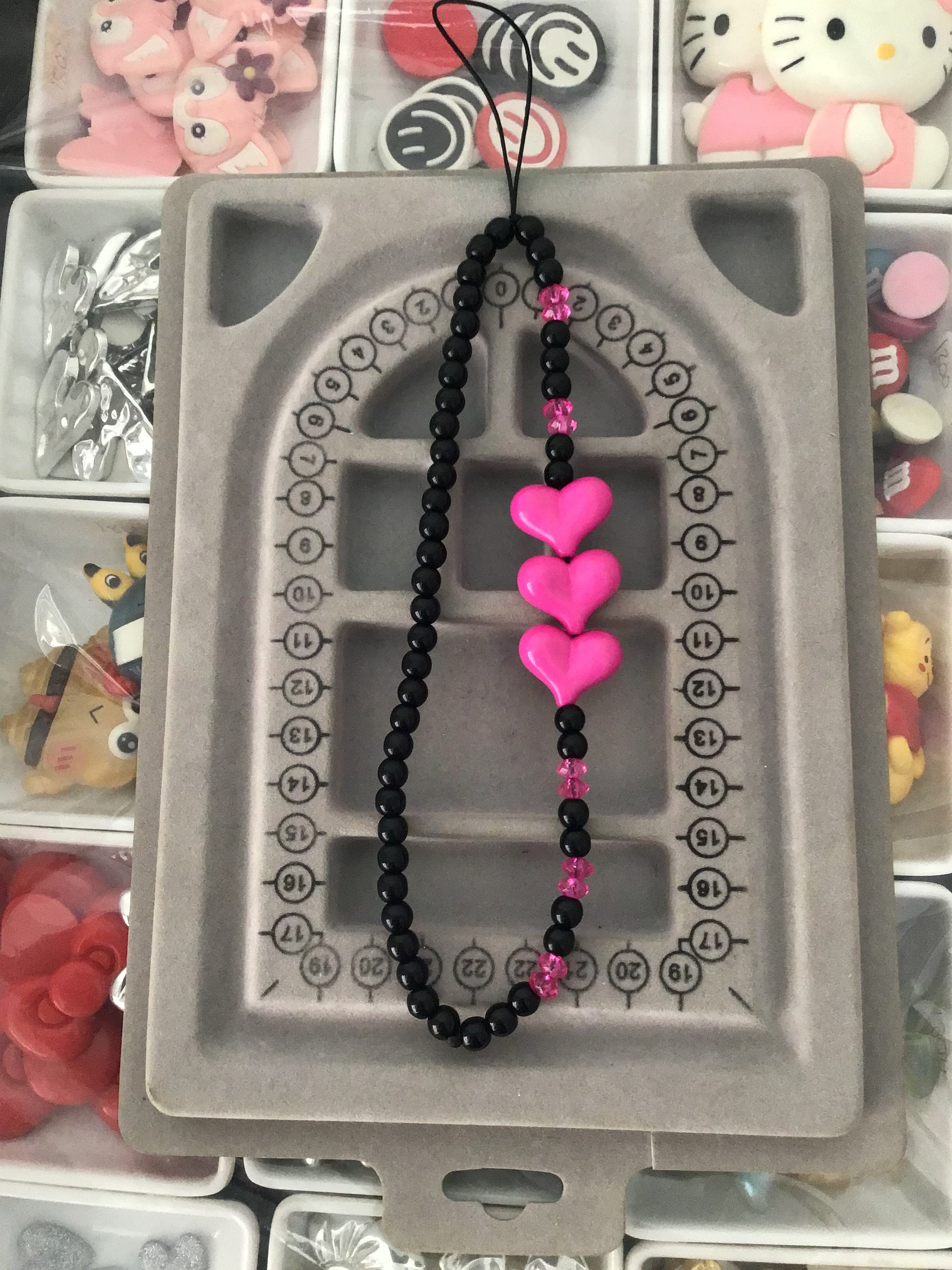 Pink Heart Phone Charm