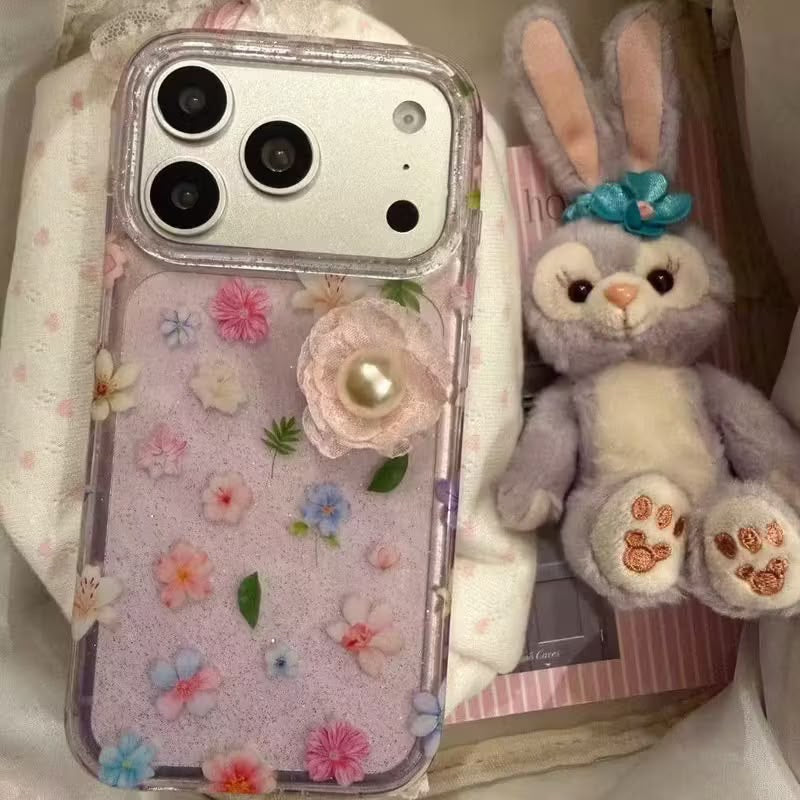 3D Floral Pearl iPhone Case
