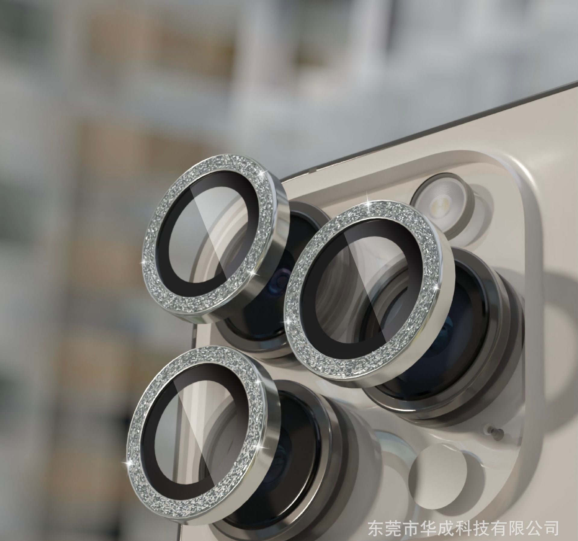 Silver Shiny Dark Purple Camera lens For iPhone