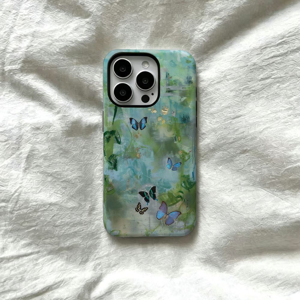 Green Gradient butterfly case for iPhones