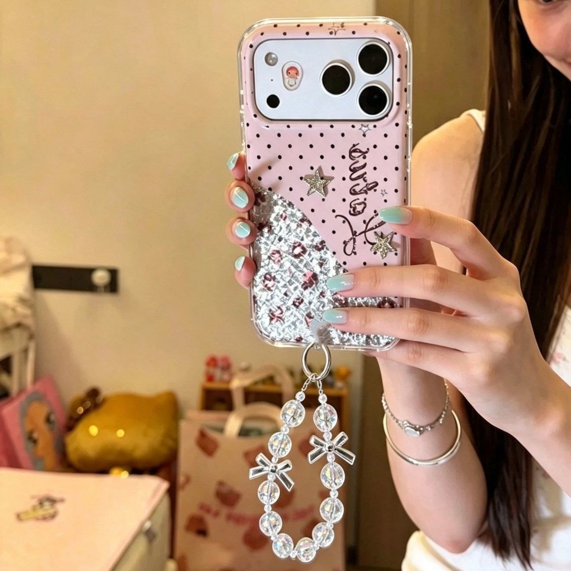 Laser Star Polka Dot Phone Case For IPhones