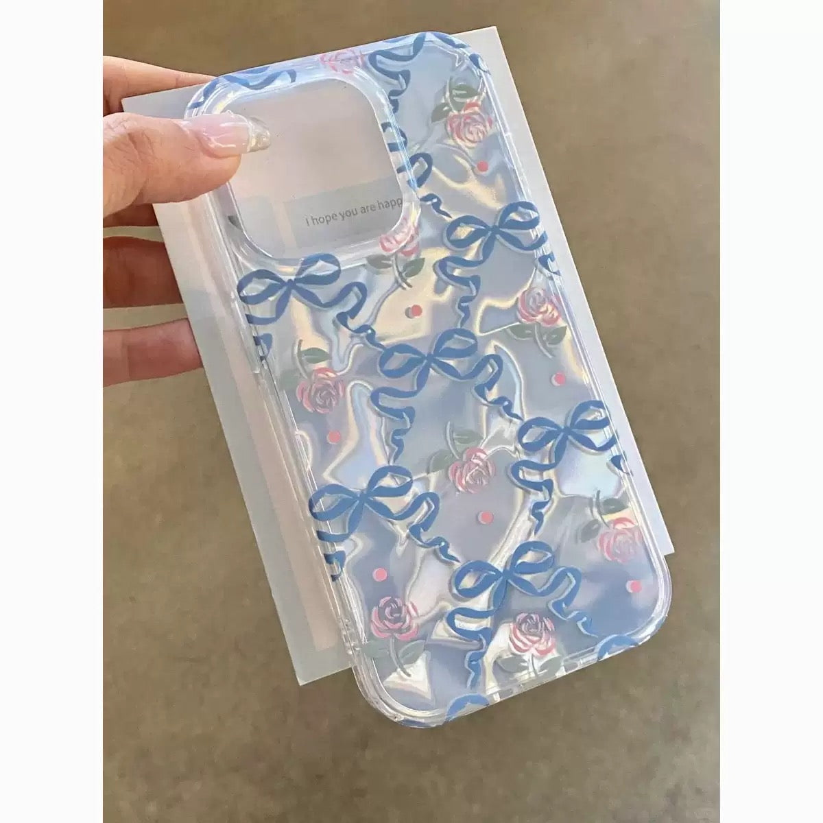 Blue Ribbon Floral iPhone Case