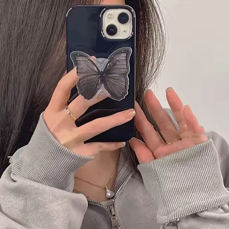 Purple butterfly phone grip