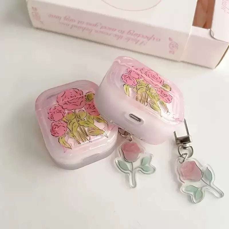 Blush Rose AirPods Case (with Charm)
