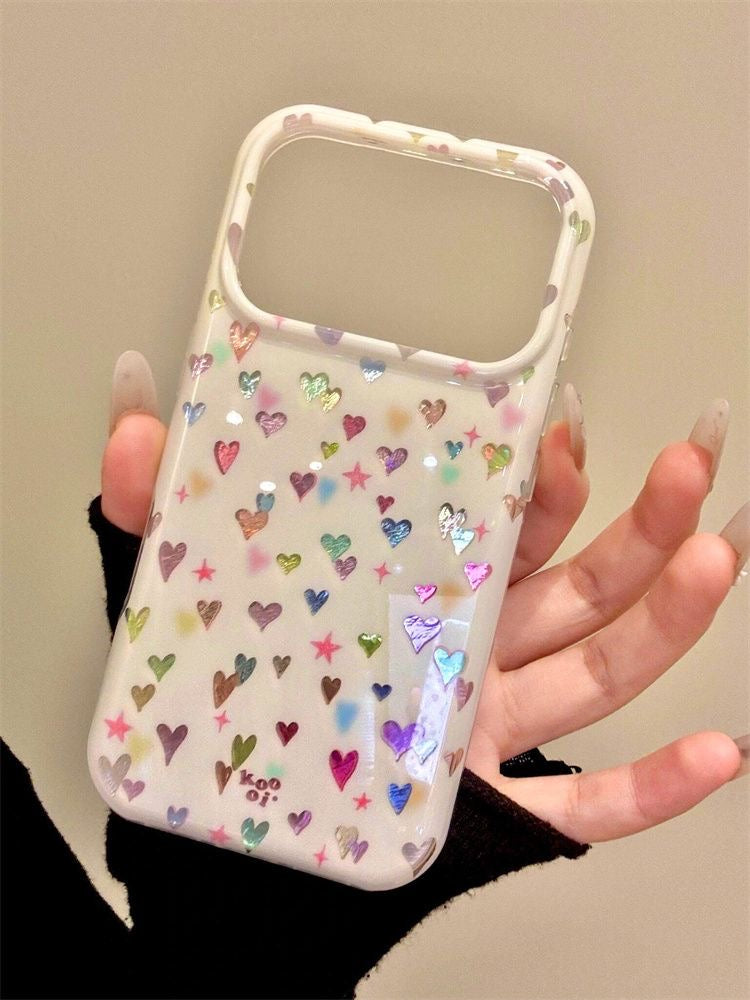Colorful Heart Rhinestone iPhone Case