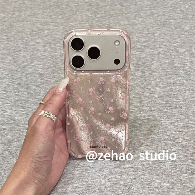 Blush Floral Wave iPhone Case