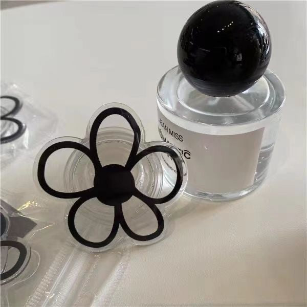 Black flower phone grip