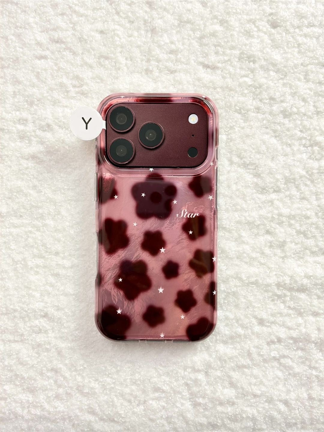 Starry Wine Red Flower Pattern Case For iphones