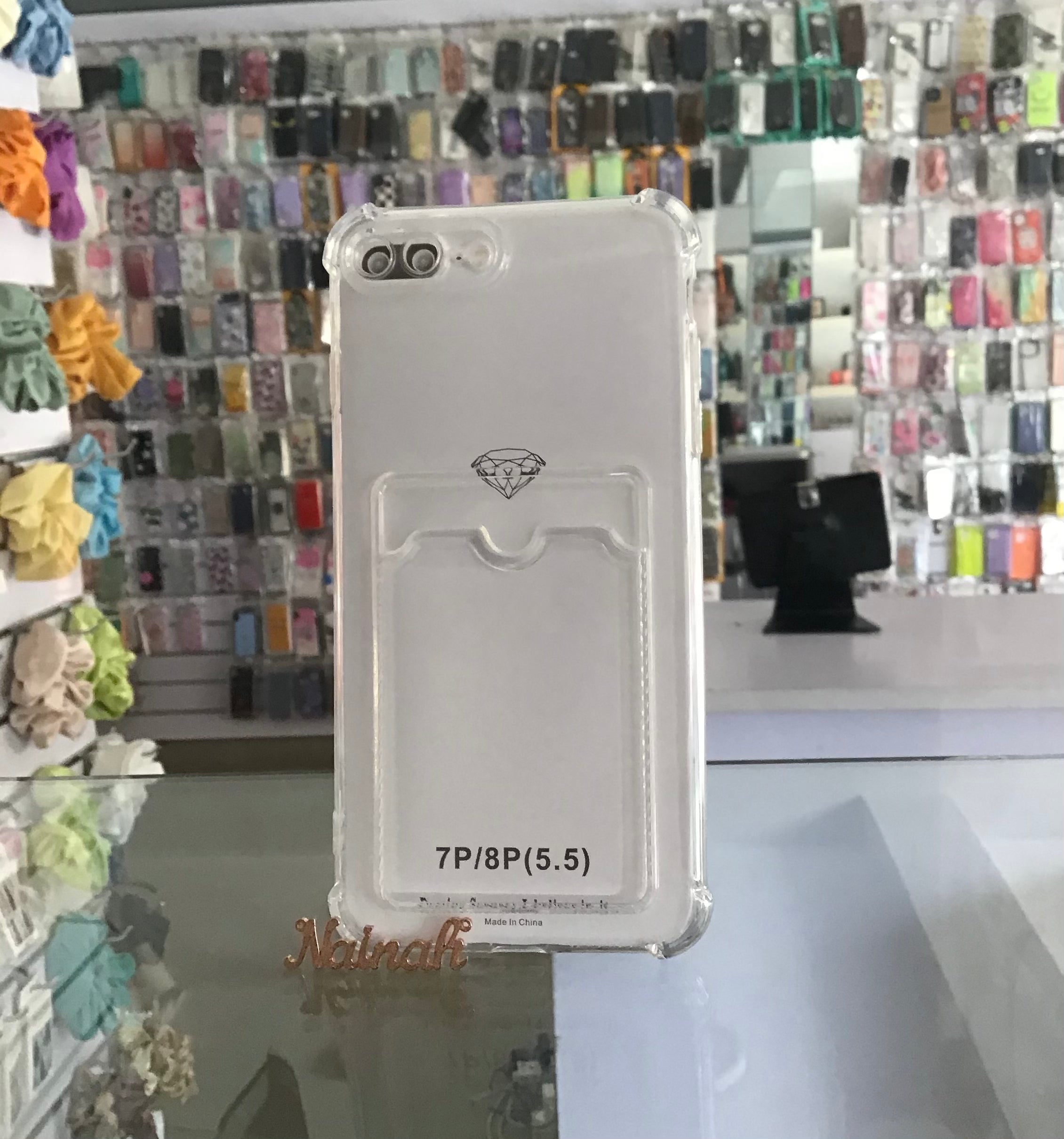 Card Holder Transparent Case For iPhone 7/8 plus