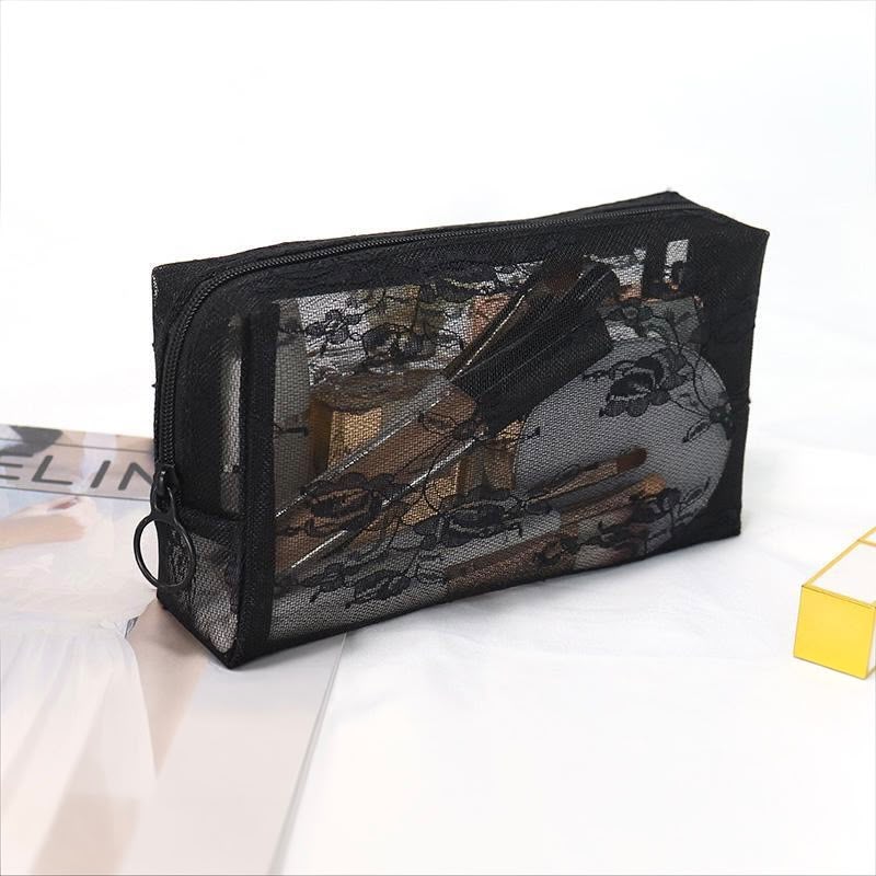 Black Mesh Makeup Bag Medium