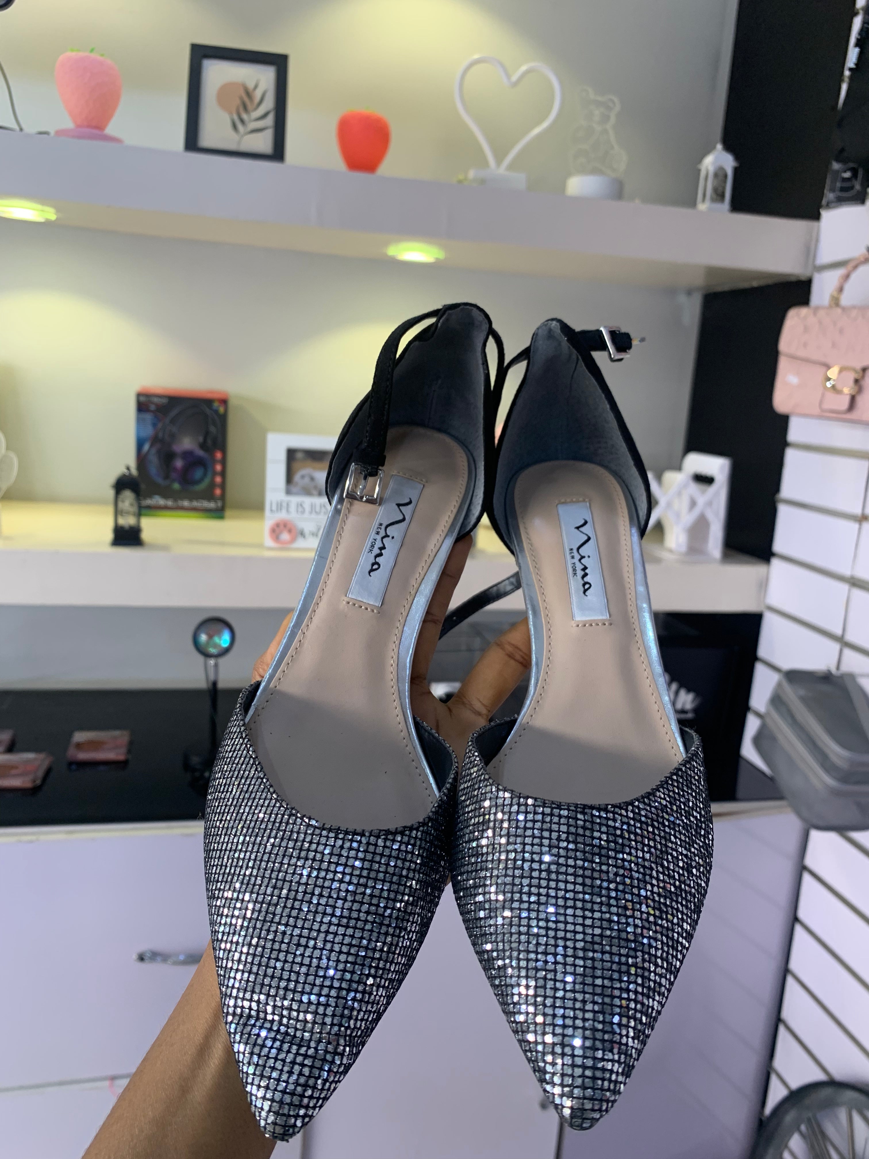 Shiny Black High Heel Size 38