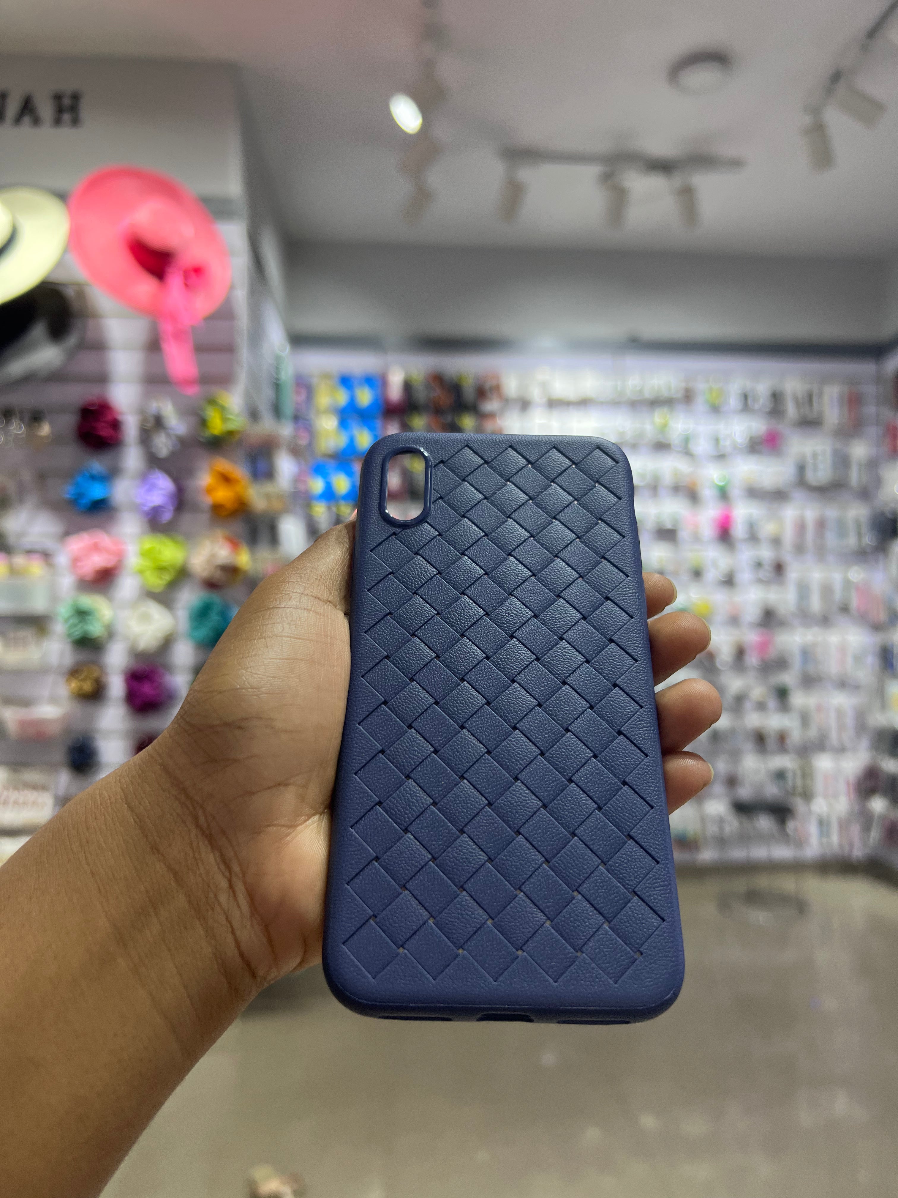 Blue Soft Grid Case For IPhones