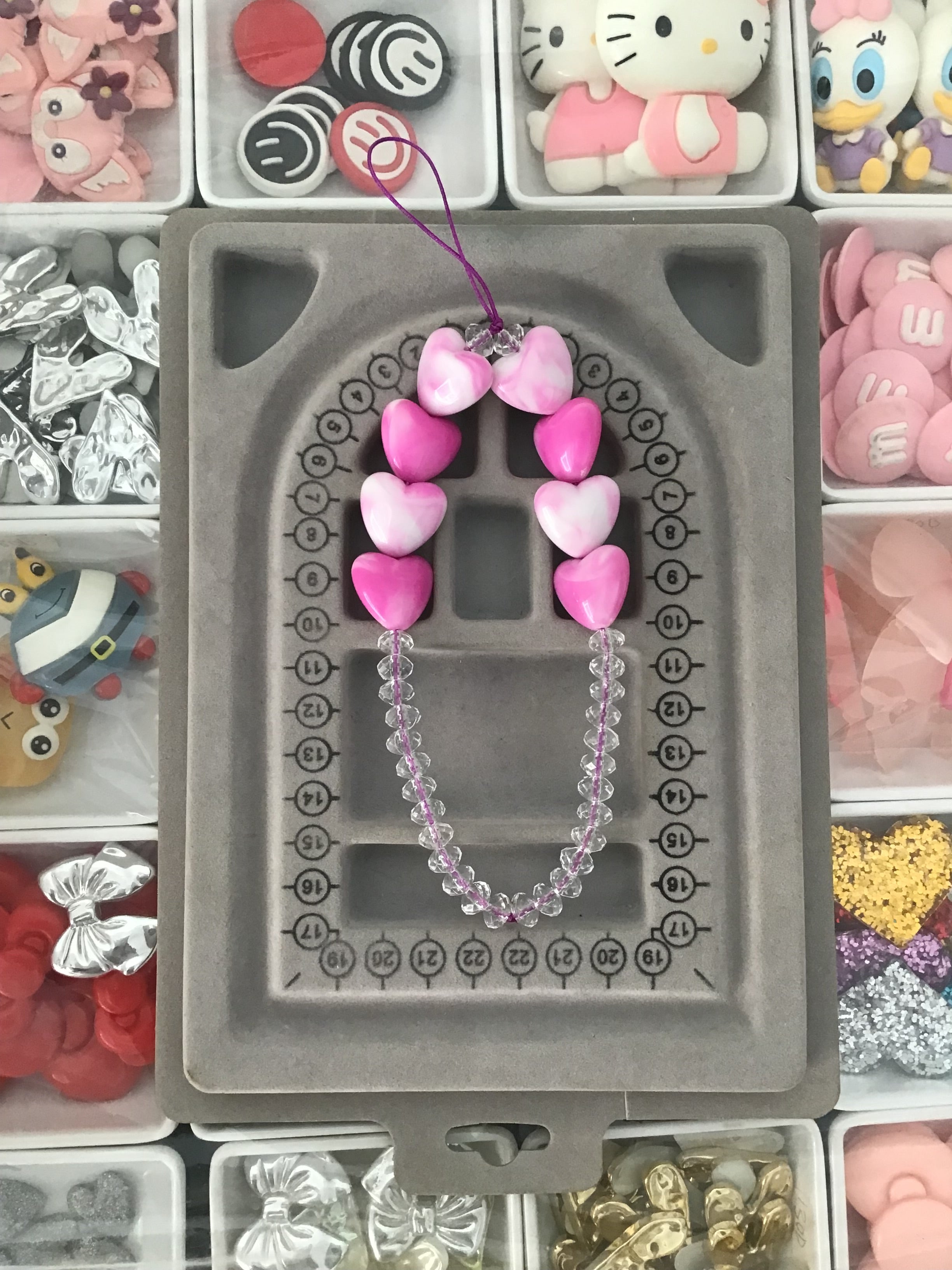 Pink Heart Phone Charm
