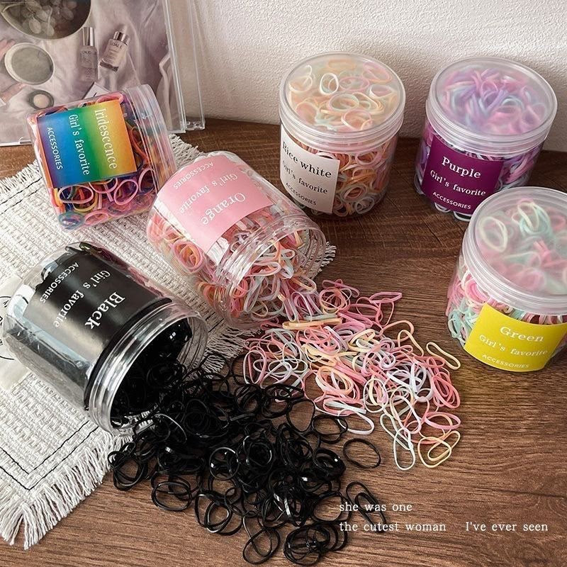 Mini Elastic Hair Ties Jar