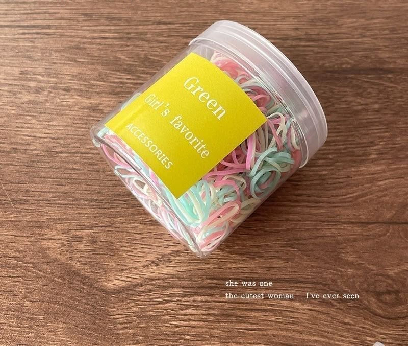 Mini Elastic Hair Ties Jar