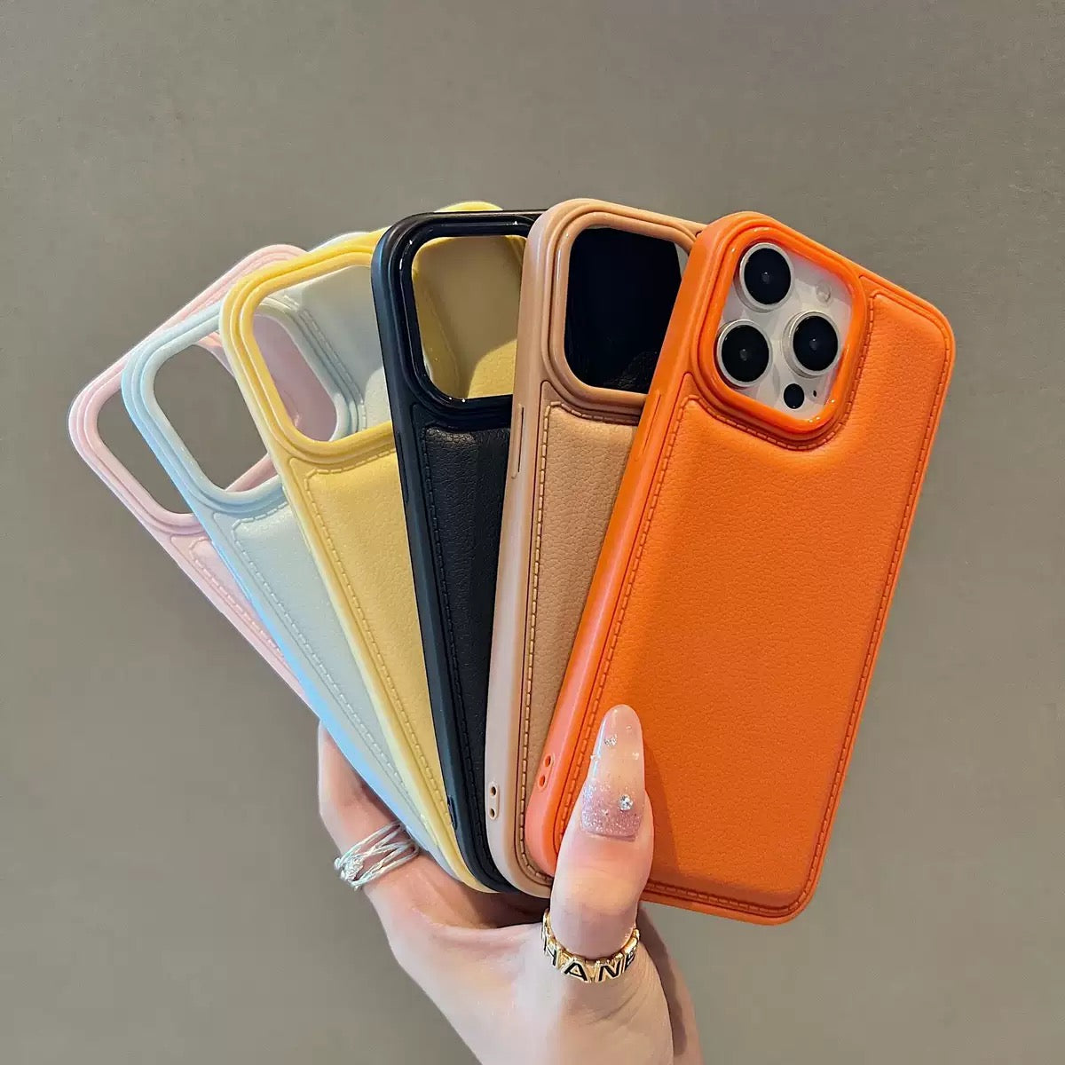 Leather Texture Case For iPhones