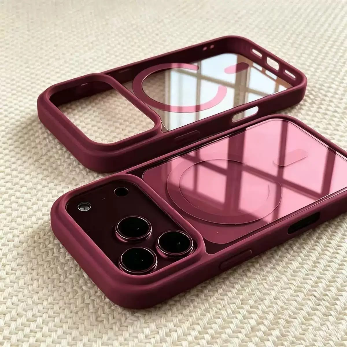 Burgundy magsafe case for 18 series