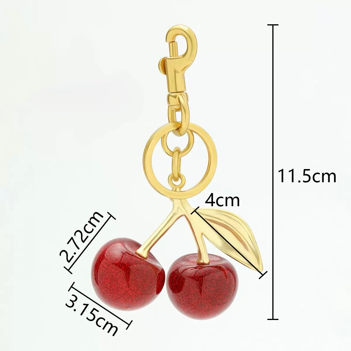Cherry fruit bag charm