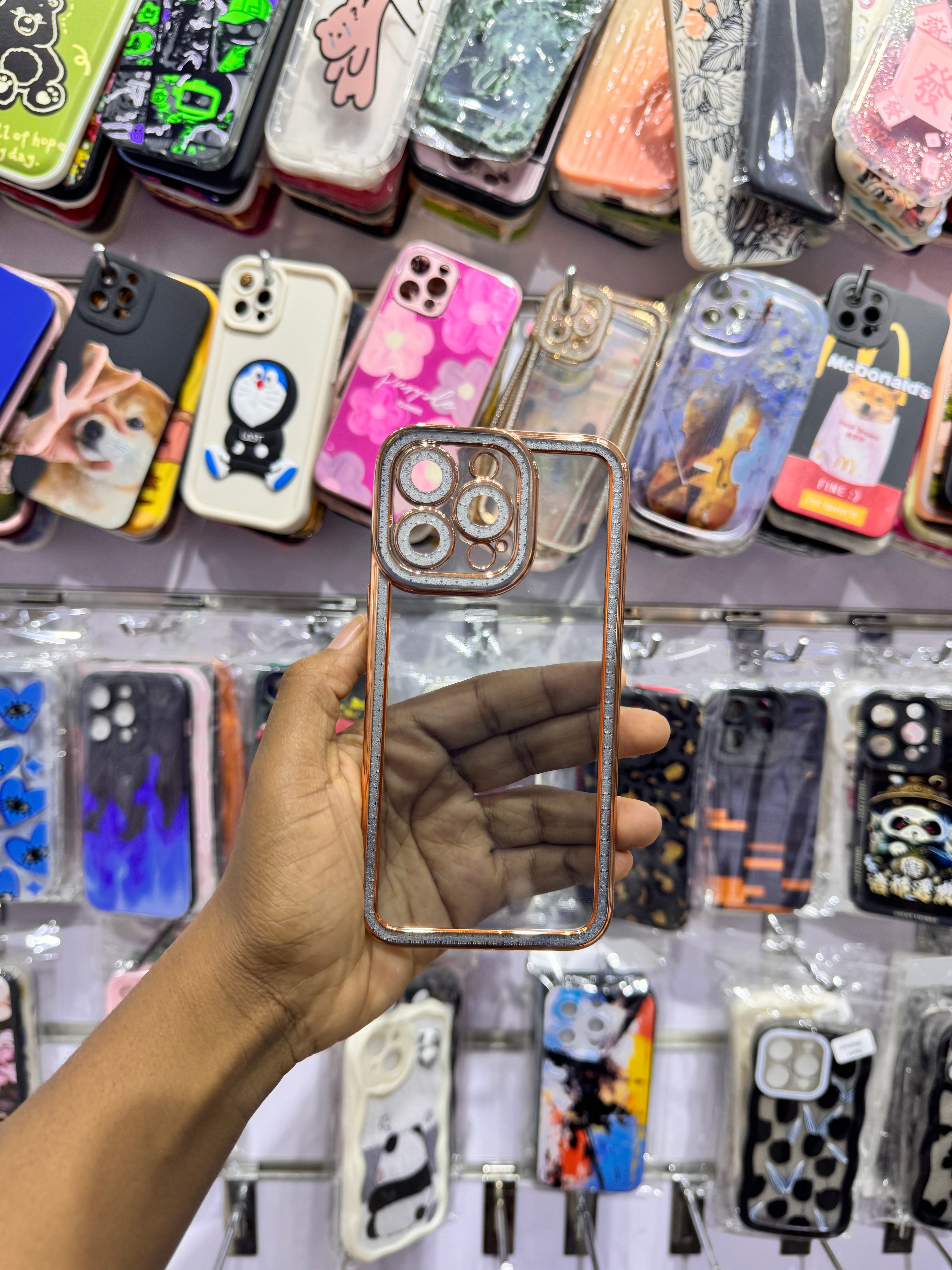 Transparent White Stone Case For IPhones