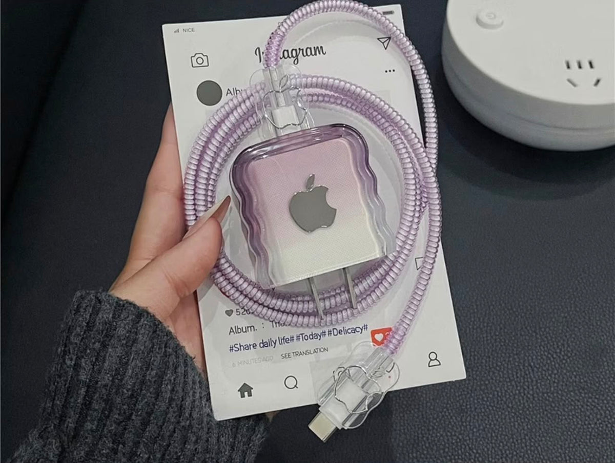 Apple lavender charger protector set