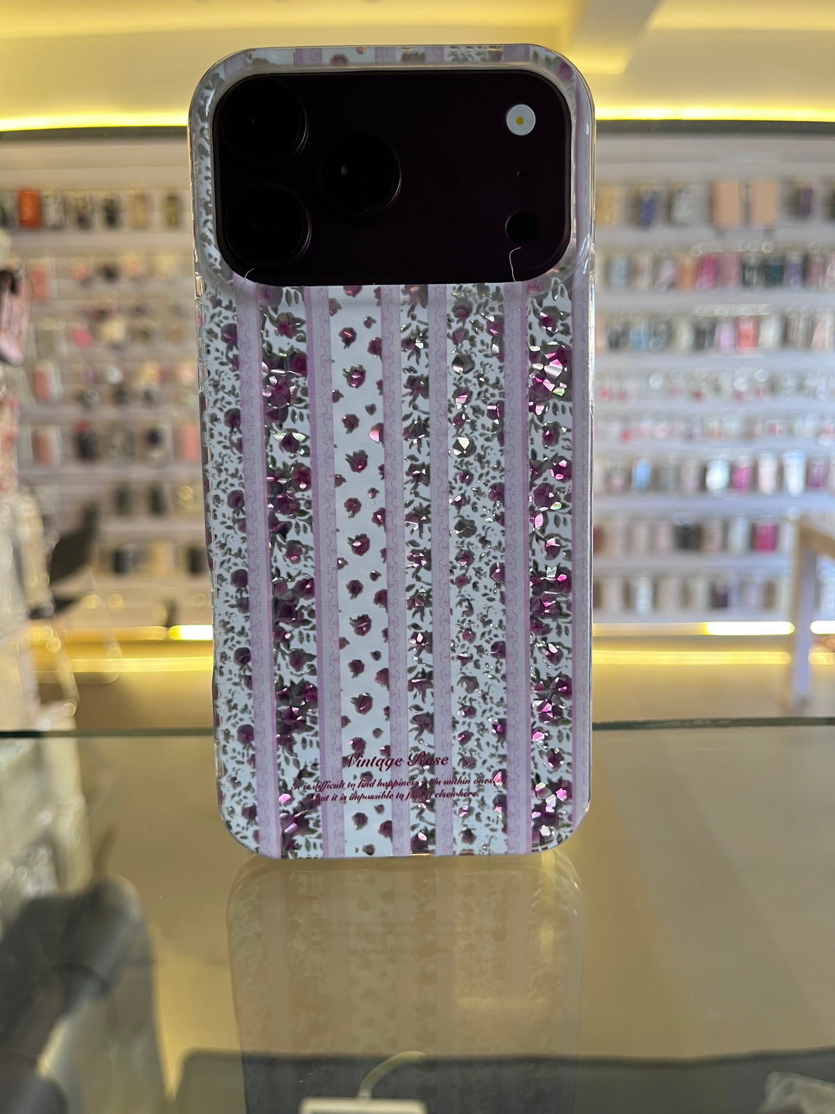 Vertical Stripes With Floral Design Case for iPhones