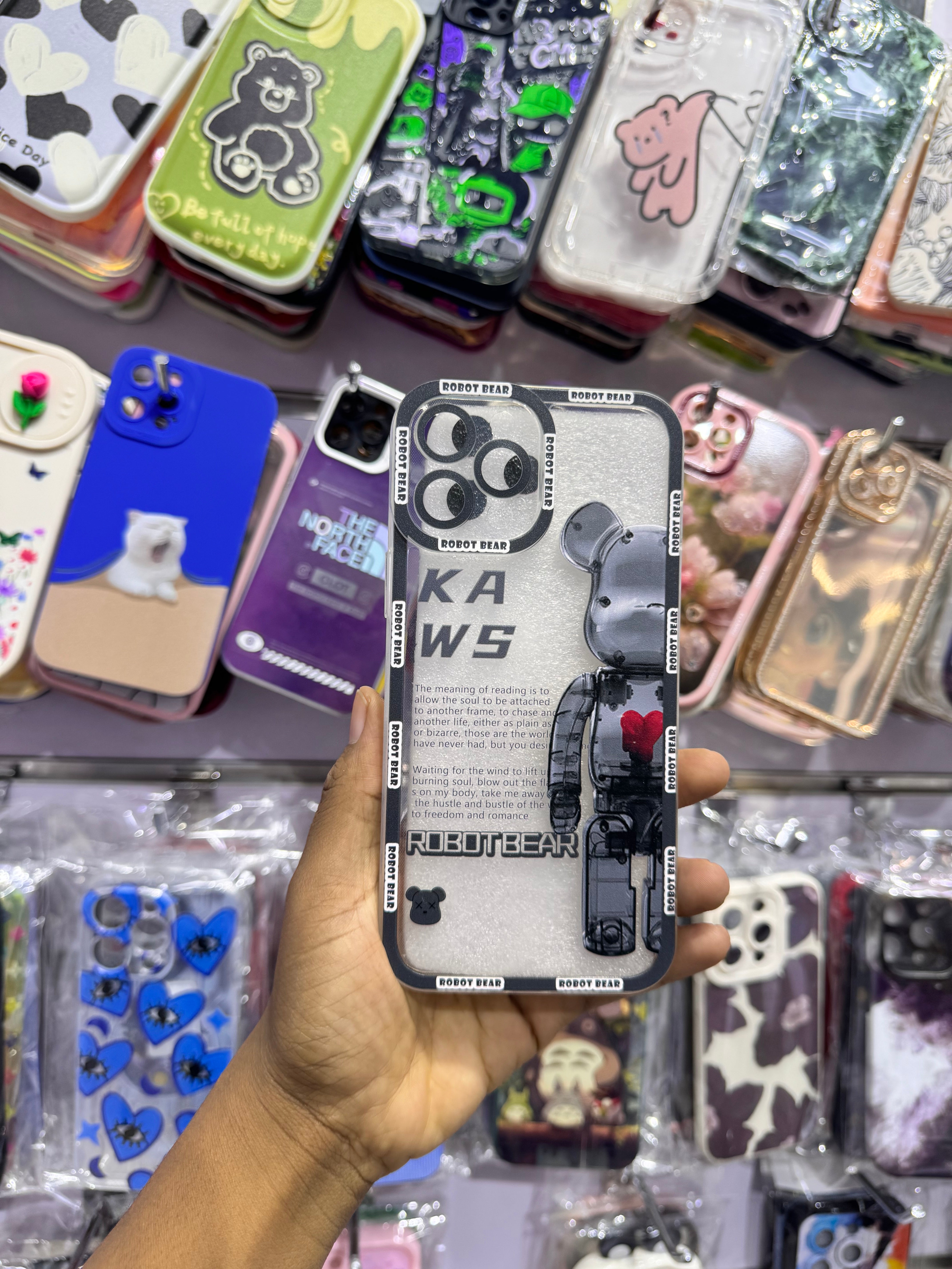Black kaws Transperent Case For IPhones