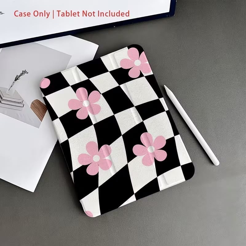 Checkered floral case for ipad