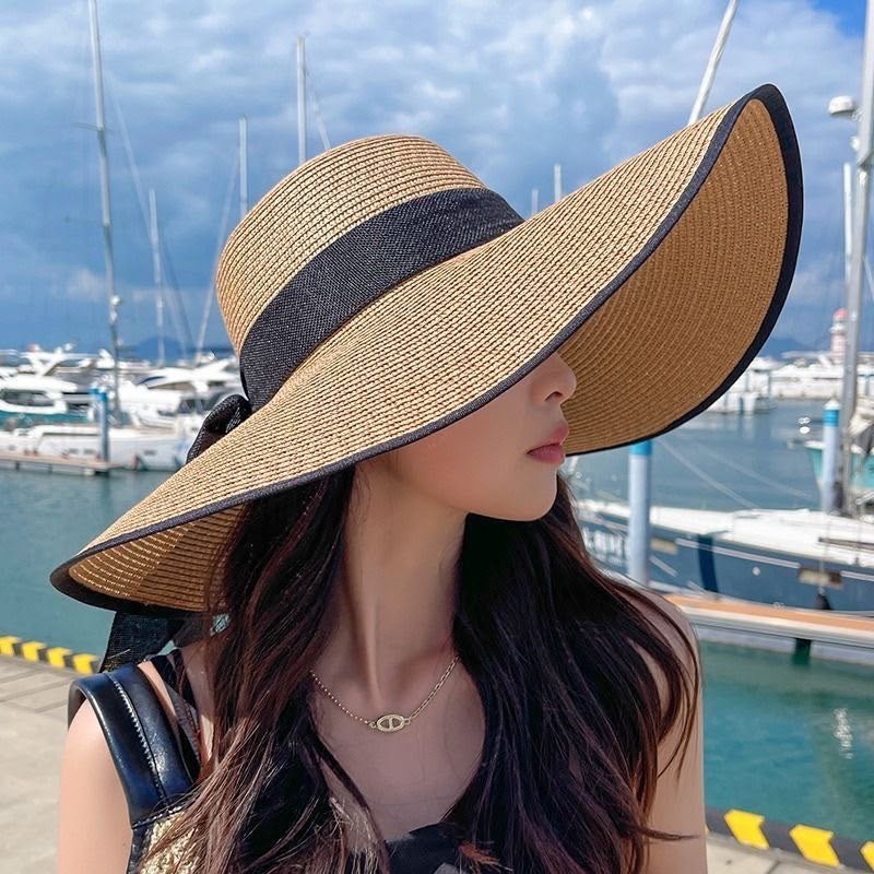Wide Brim Straw Sun Hat