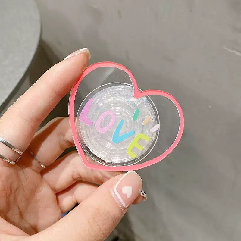 Acrylic Transparent Smiley Face Airbag Stand Phone Grip