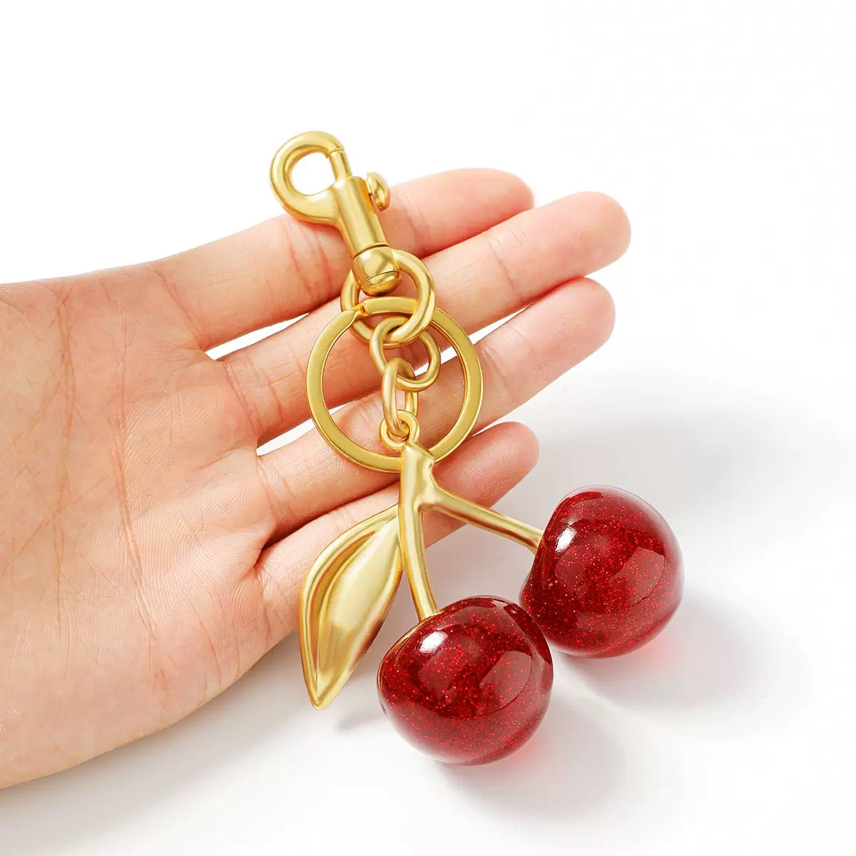Cherry fruit bag charm