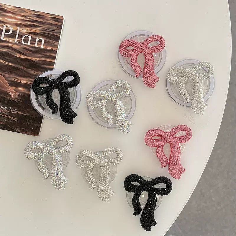 Pink Rhinestone Bow Phone Stand