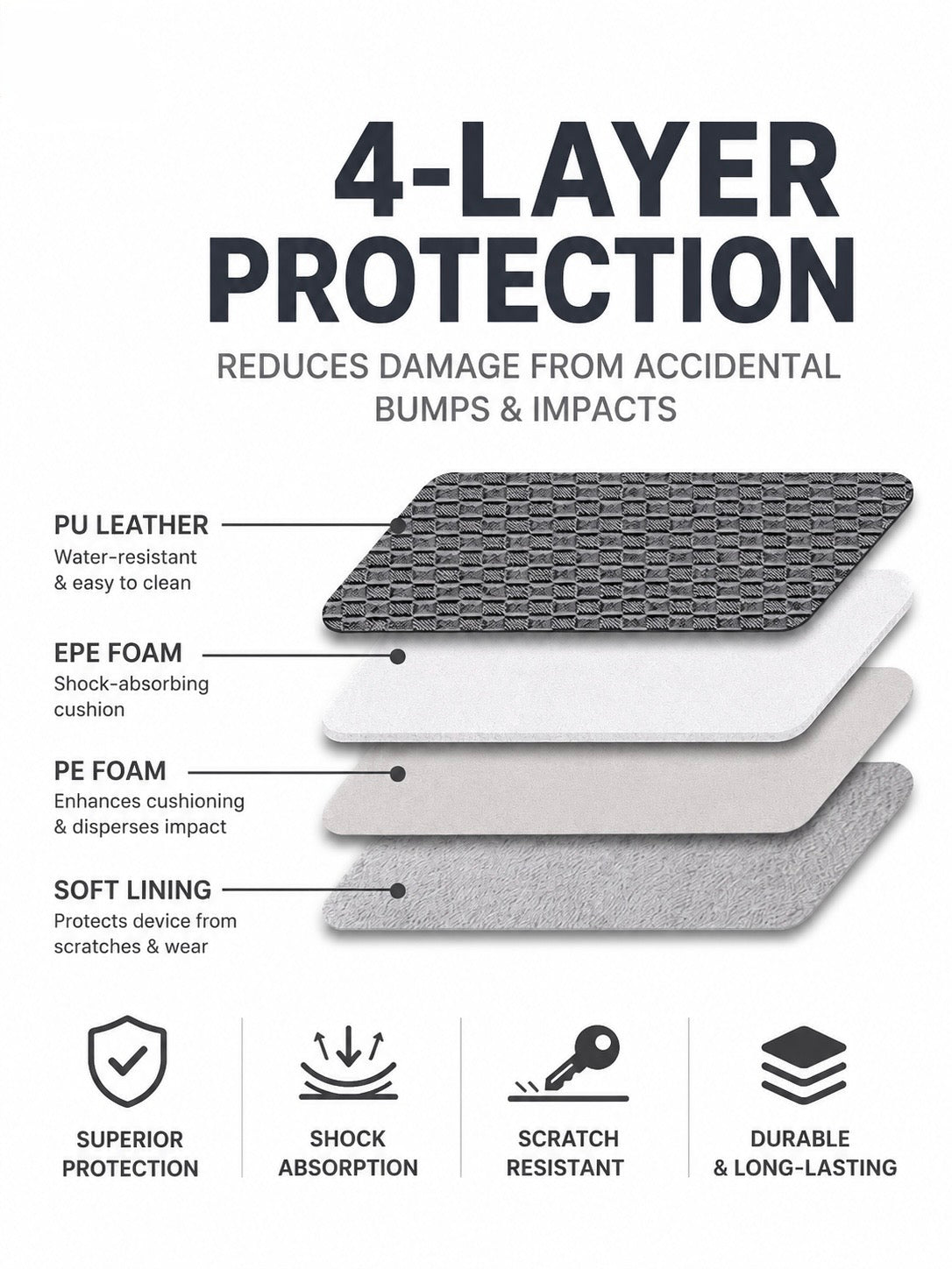 15-Inch Grey Protective Laptop Sleeve