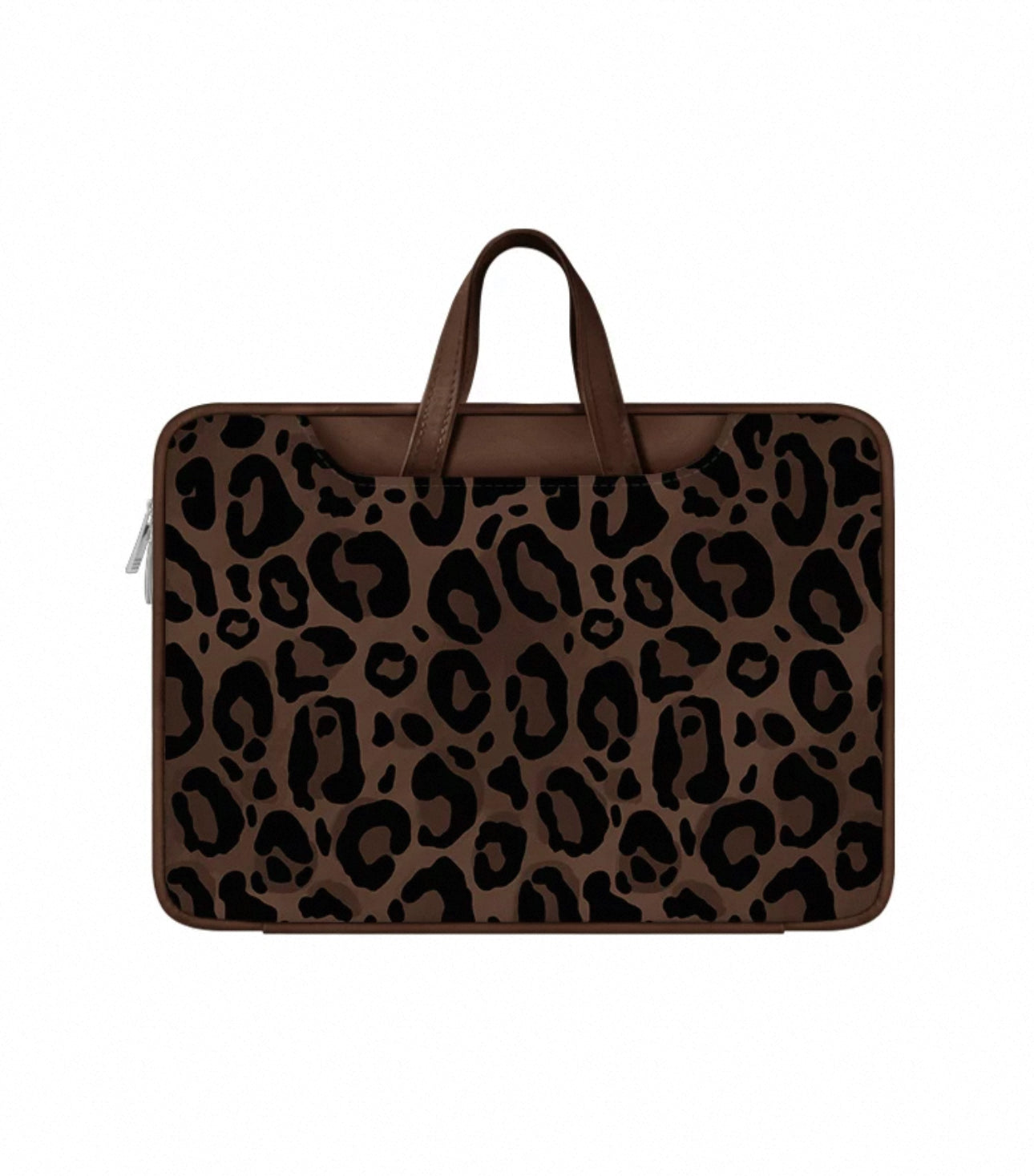 Leopard print Hello laptop sleeve