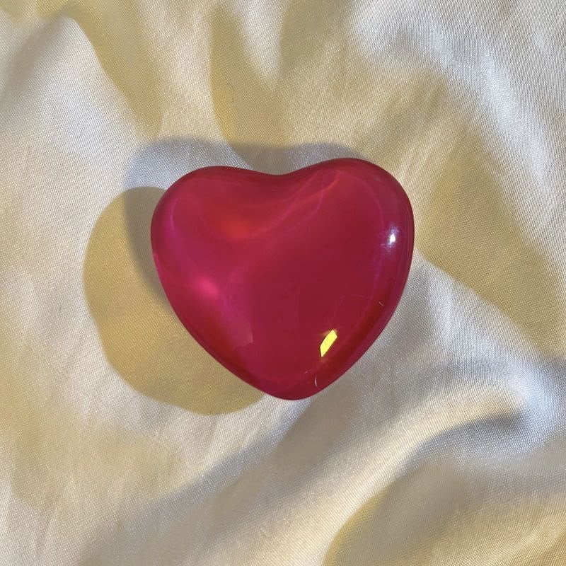 Solid color glass heart grip